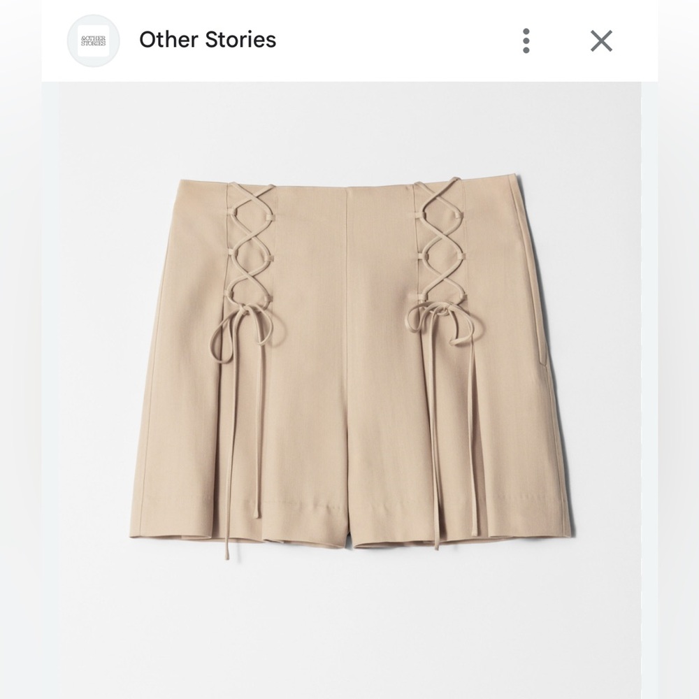 NWT & Other Stories Beige Lace-Up Shorts